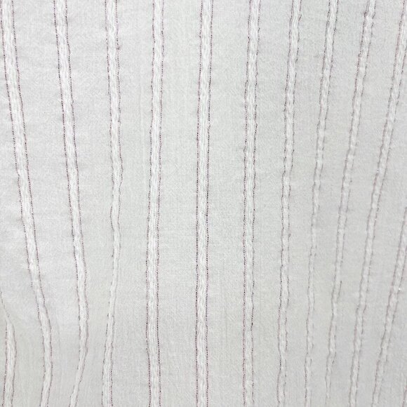 Madewell Bubble-Sleeve Peplum Top Metallic Stripe Faux Wrap Blouse - Picture 6 of 8